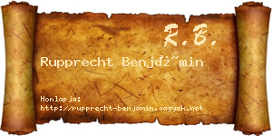 Rupprecht Benjámin névjegykártya